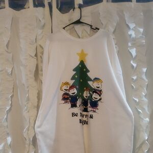White Christmas Sweatshirt with Cartoon Print